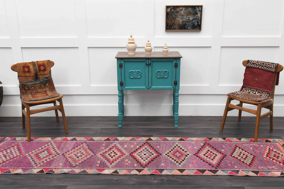 Purple Vintage Anatolian Runner Rug