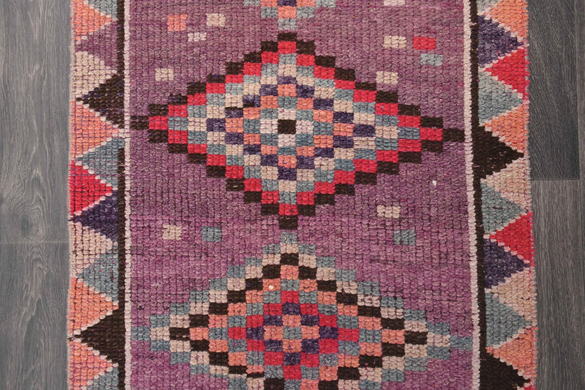 Purple Vintage Anatolian Runner Rug