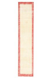 Bordered Vintage Oushak Runner Rug
