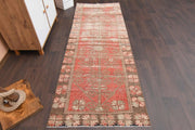 El yapımı vintage yolluk 94x259 cm tribal desenli yün - detay görünümü