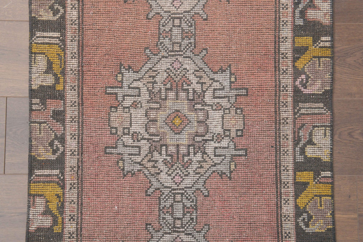 El yapımı vintage yolluk 76x259 cm oryantal desenli yün - açık alan görünümü