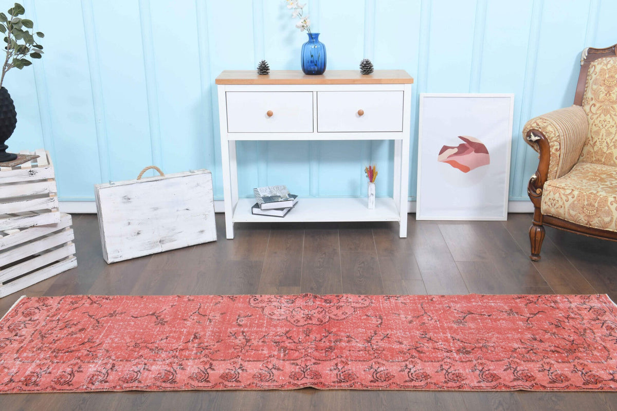 El yapımı vintage yolluk 61x244 cm çiçek desenli desenli yün - desen detayı