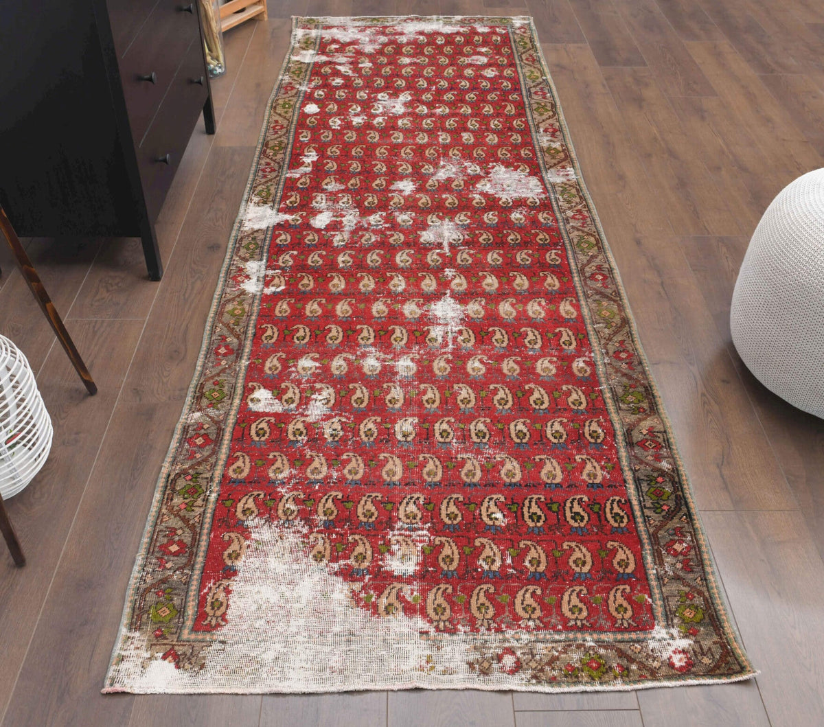 Vintage Red Hereke Runner Rug
