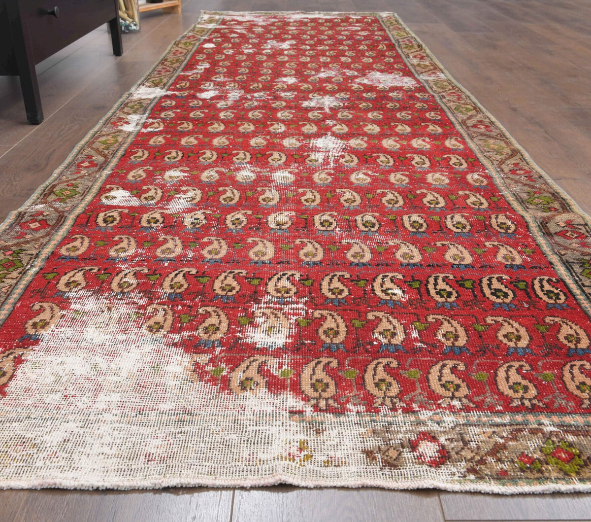 Vintage Red Hereke Runner Rug