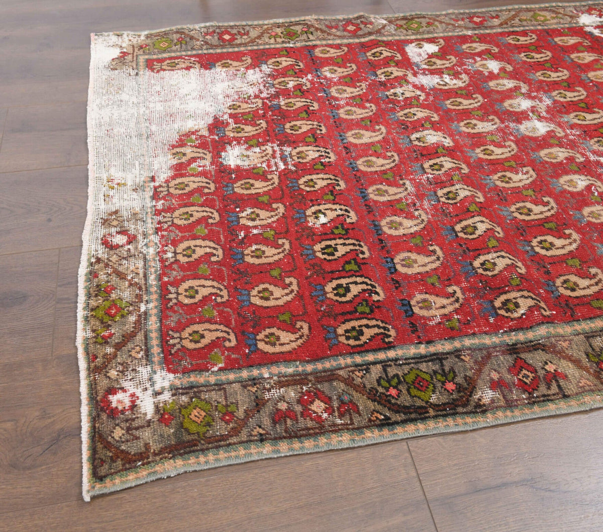 Vintage Red Hereke Runner Rug