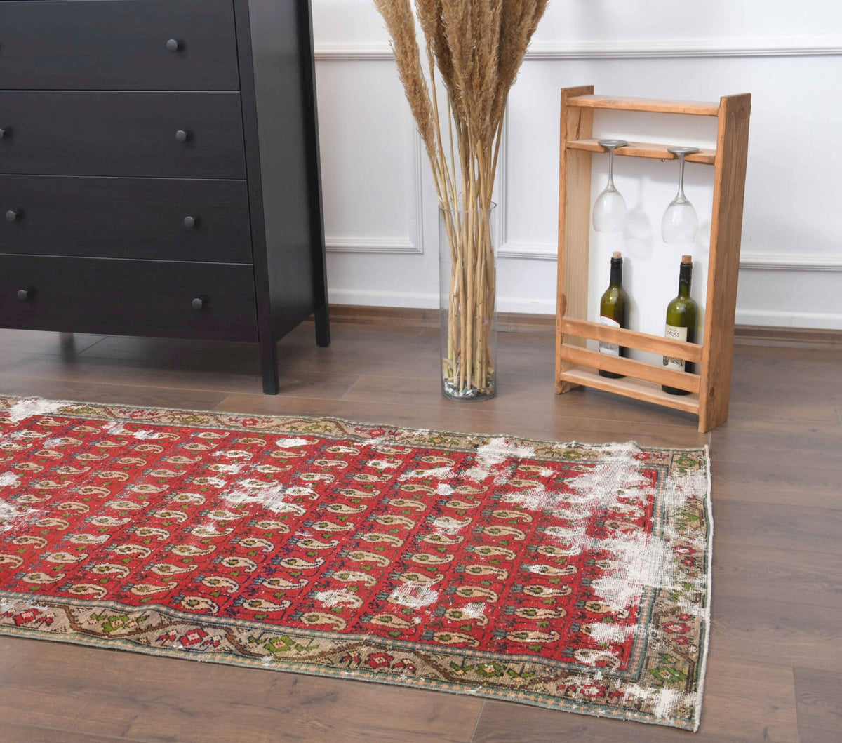 Vintage Red Hereke Runner Rug