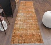 1970'lerden Anadolu kökenli tribal desenli el dokuma vintage yolluk, 82x319 cm