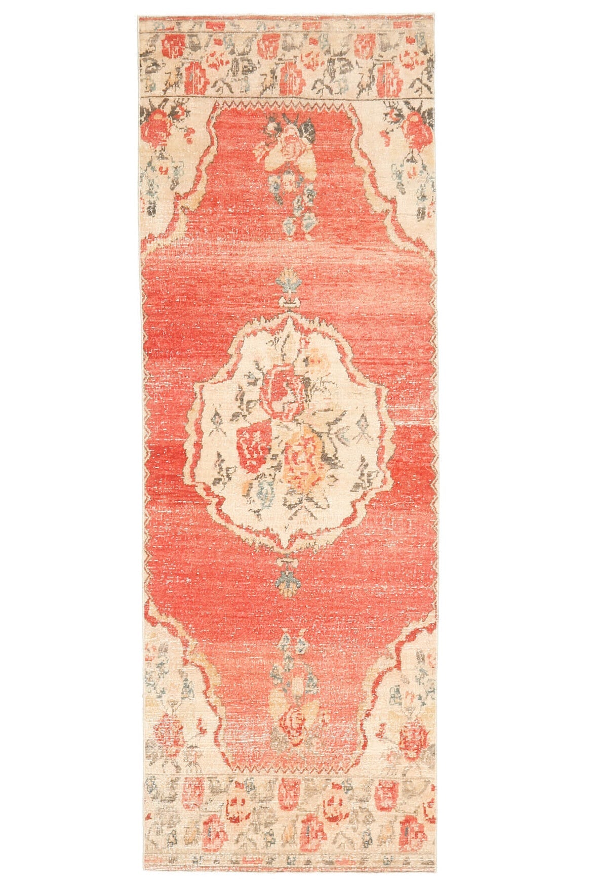 Oriental Red Oushak Runner Rug