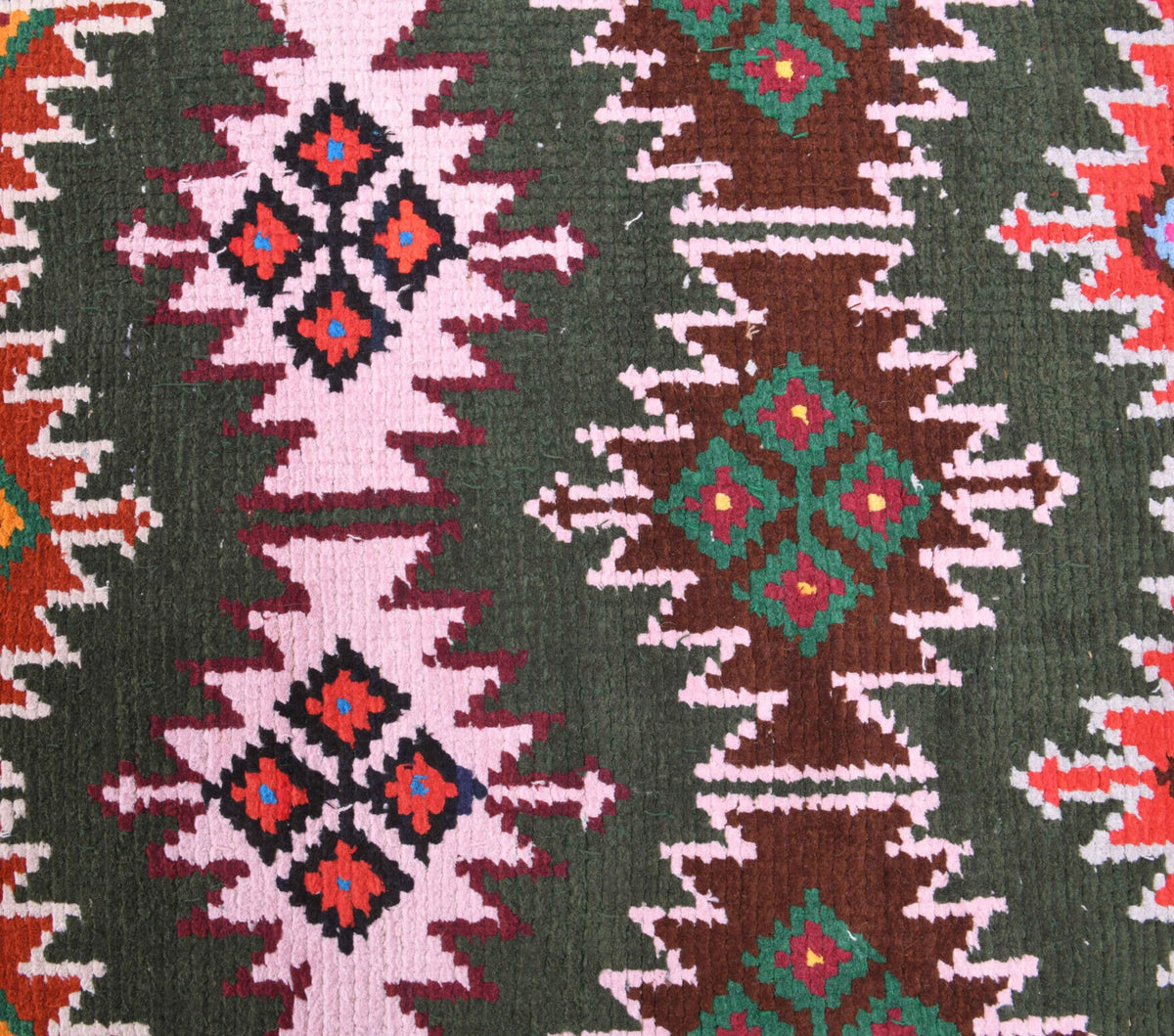 Colorful Vintage Oushak Runner Rug