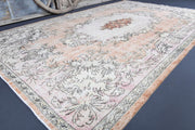El yapımı vintage halı 183x305 cm oryantal desenli yün - detay görünümü