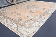 El yapımı vintage halı 218x325 cm oryantal desenli yün - detay görünümü
