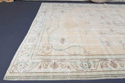 El yapımı vintage halı 183x305 cm oryantal desenli yün - detay görünümü