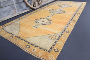 1970'lerden Anadolu kökenli oryantal desenli el dokuma vintage yolluk, 160x352 cm