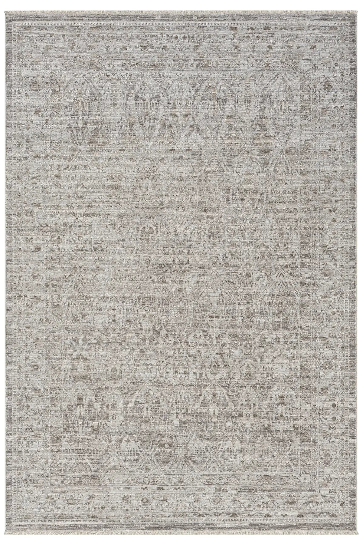 Bej Pastel Çiçekli Vintage Eskitme Halı - 10200BP
