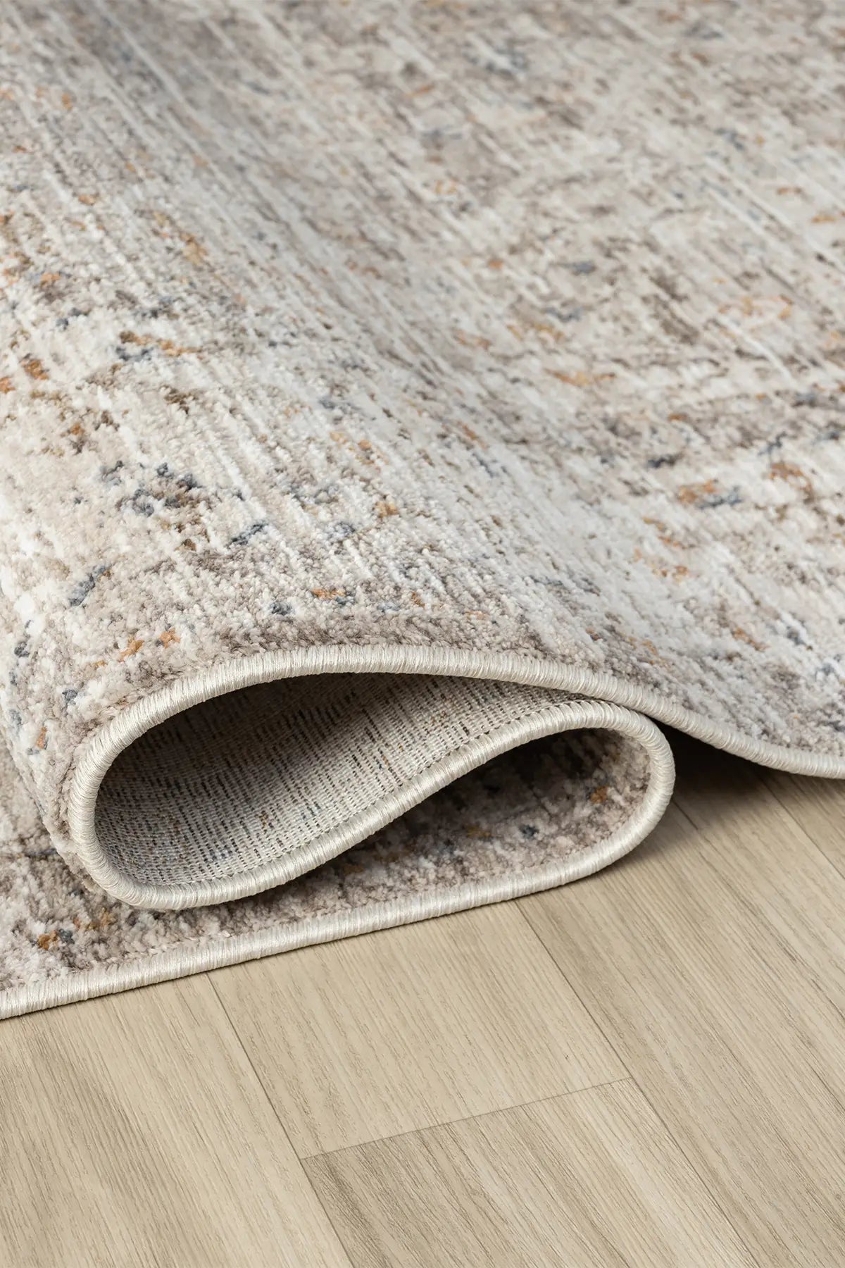 Bej Pastel Çiçekli Vintage Eskitme Halı - 10204BP