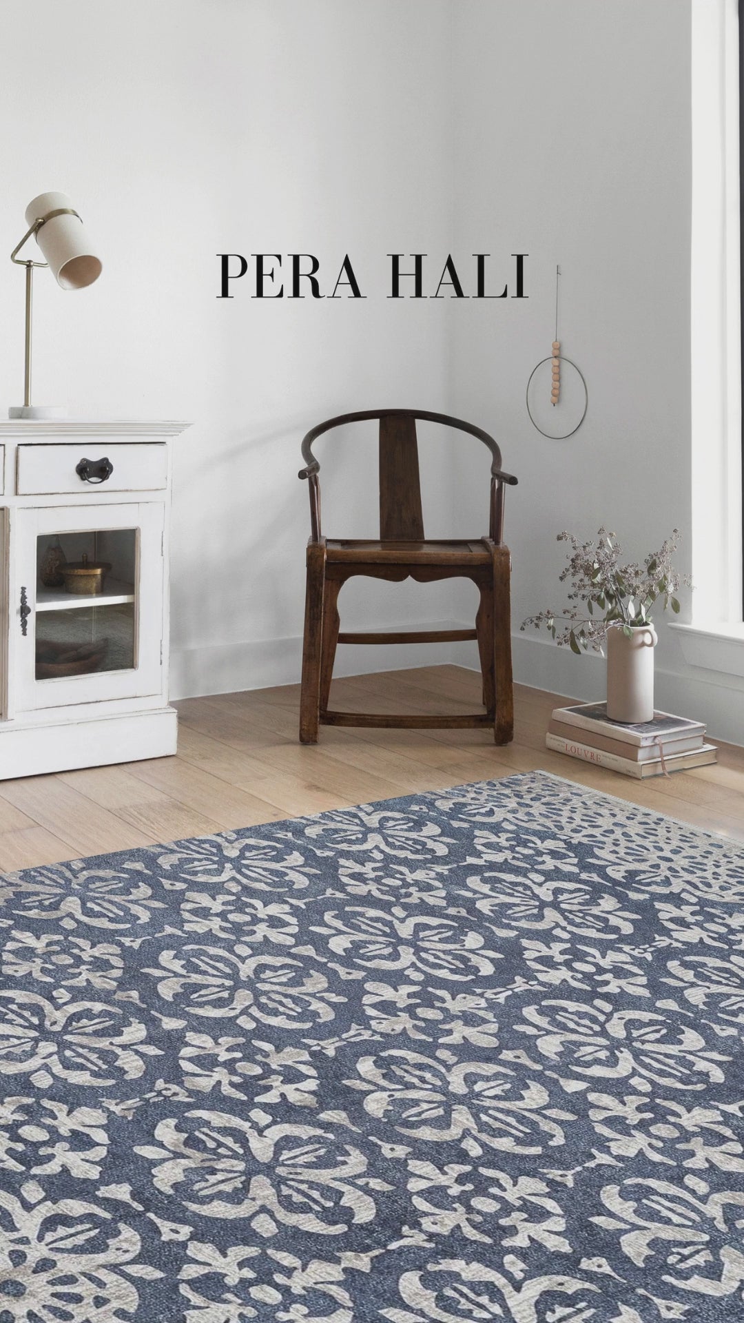 Load video: Pale Pink Cream Beige Geometric Patterned Kilim Rug