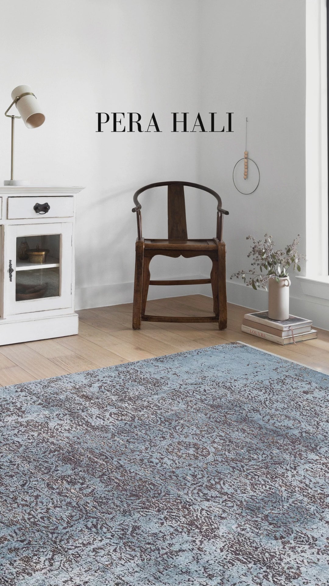 Load video: Pale Pink Cream Beige Geometric Patterned Kilim Rug