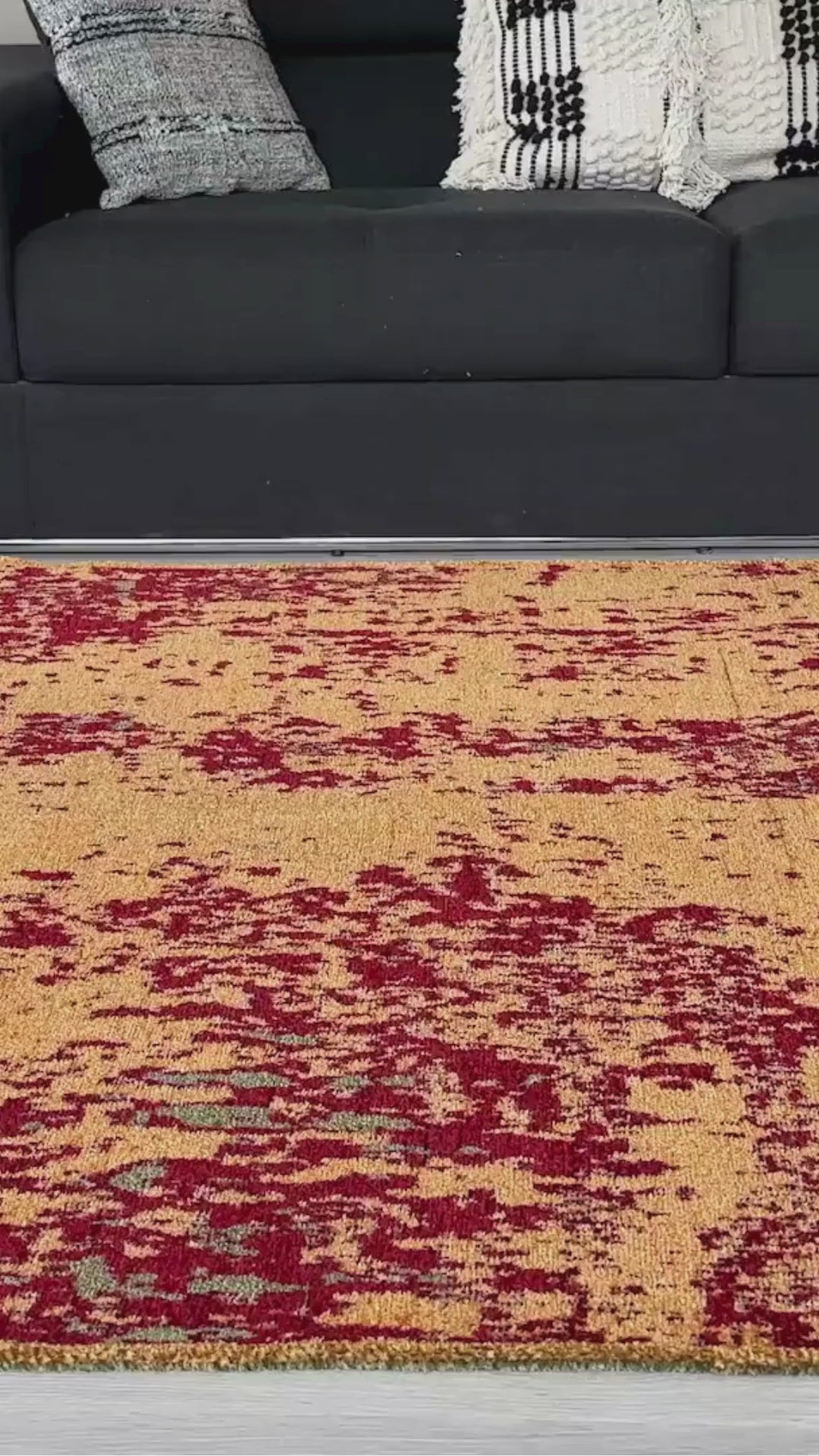 Kırmızı Yeşil Çift Taraflı Modern Yıkanabilir Antibakteriyel Halı - YO10407G