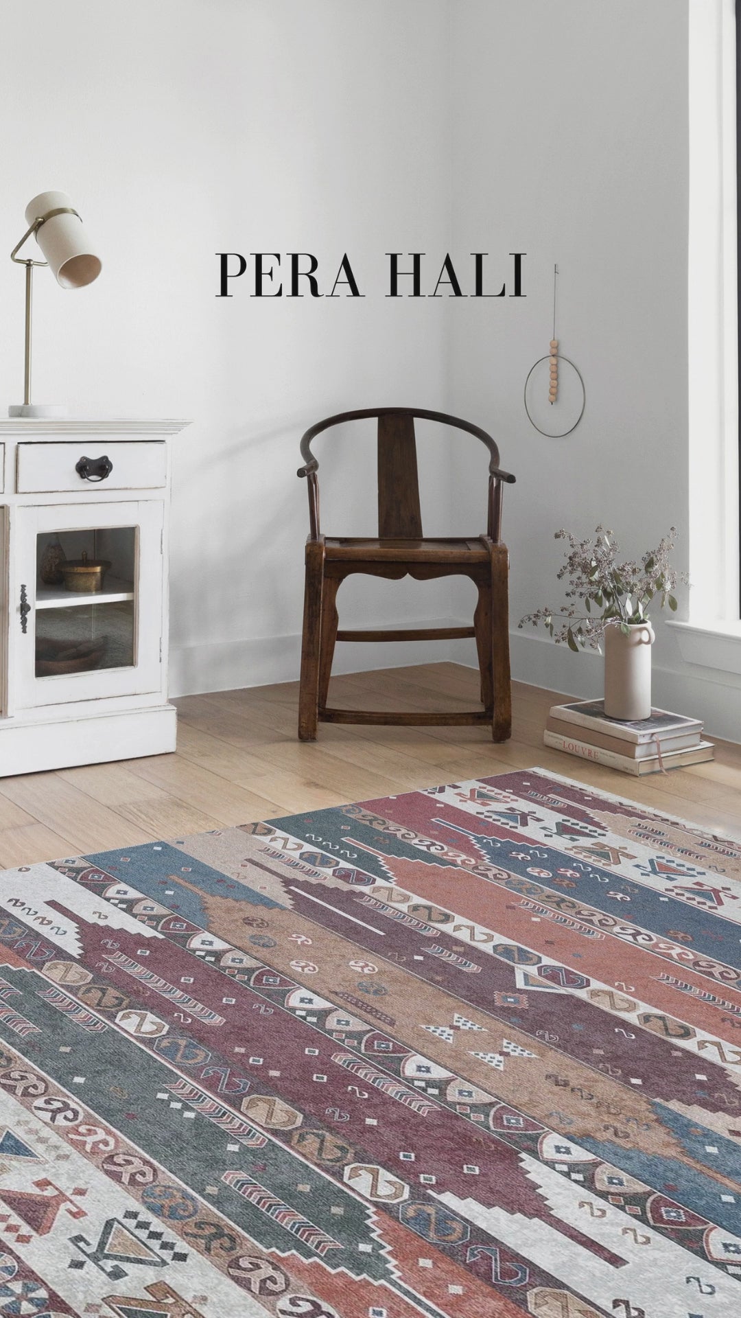 Load video: Colorful Geometric Patterned Pastel Kilim Rug - SH1961MUL