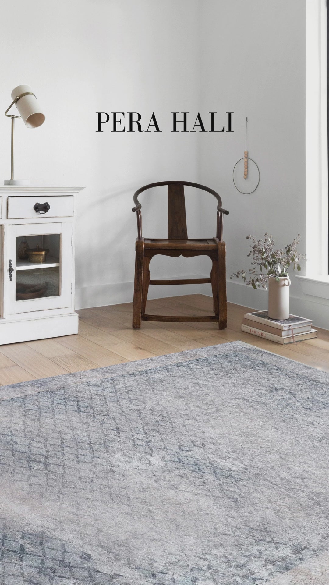 Load video: Geometric Black Gray Carpet