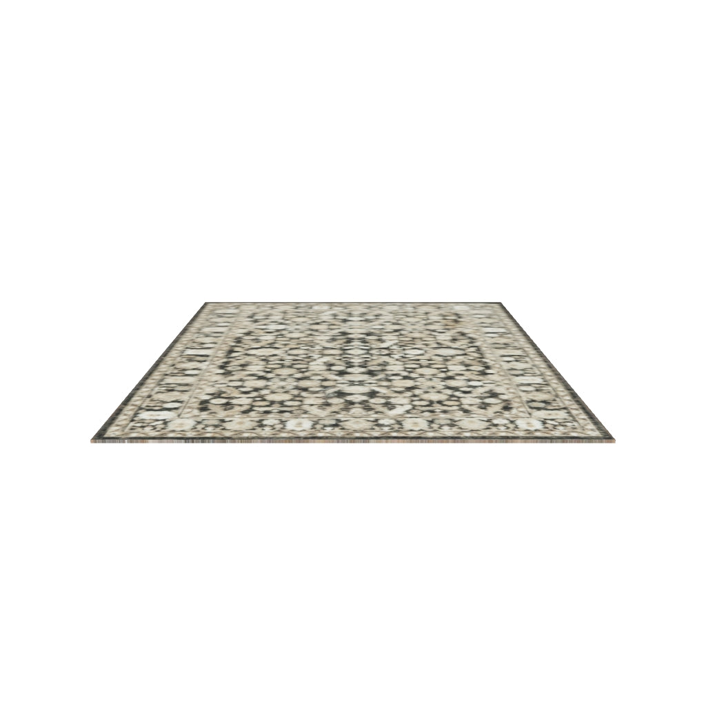 Plain Beige and Coffee Tones Wicker Textured Carpet
