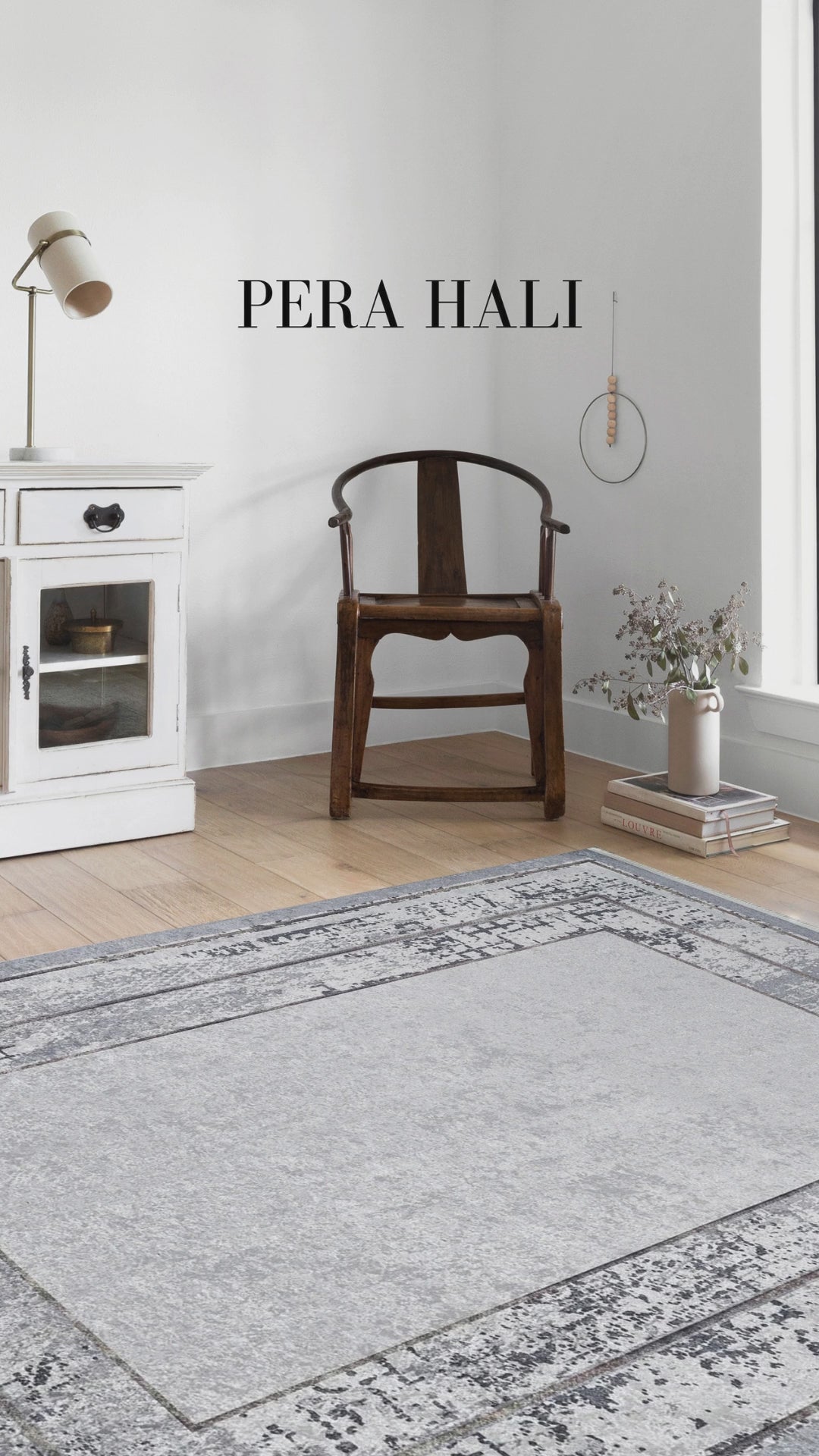 Videoyu yükle: Açık Gri Modern Minimalist Çerçeveli Halı - SH1807G