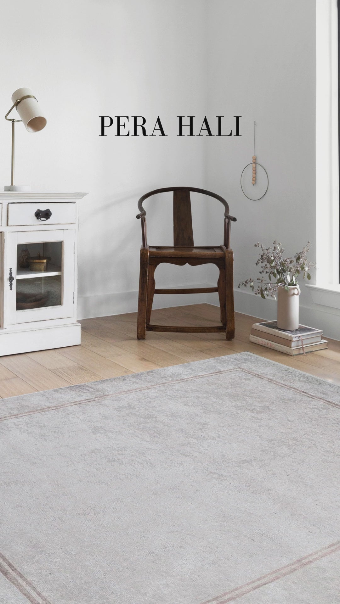 Load video: Pale Pink Cream Beige Geometric Patterned Kilim Rug