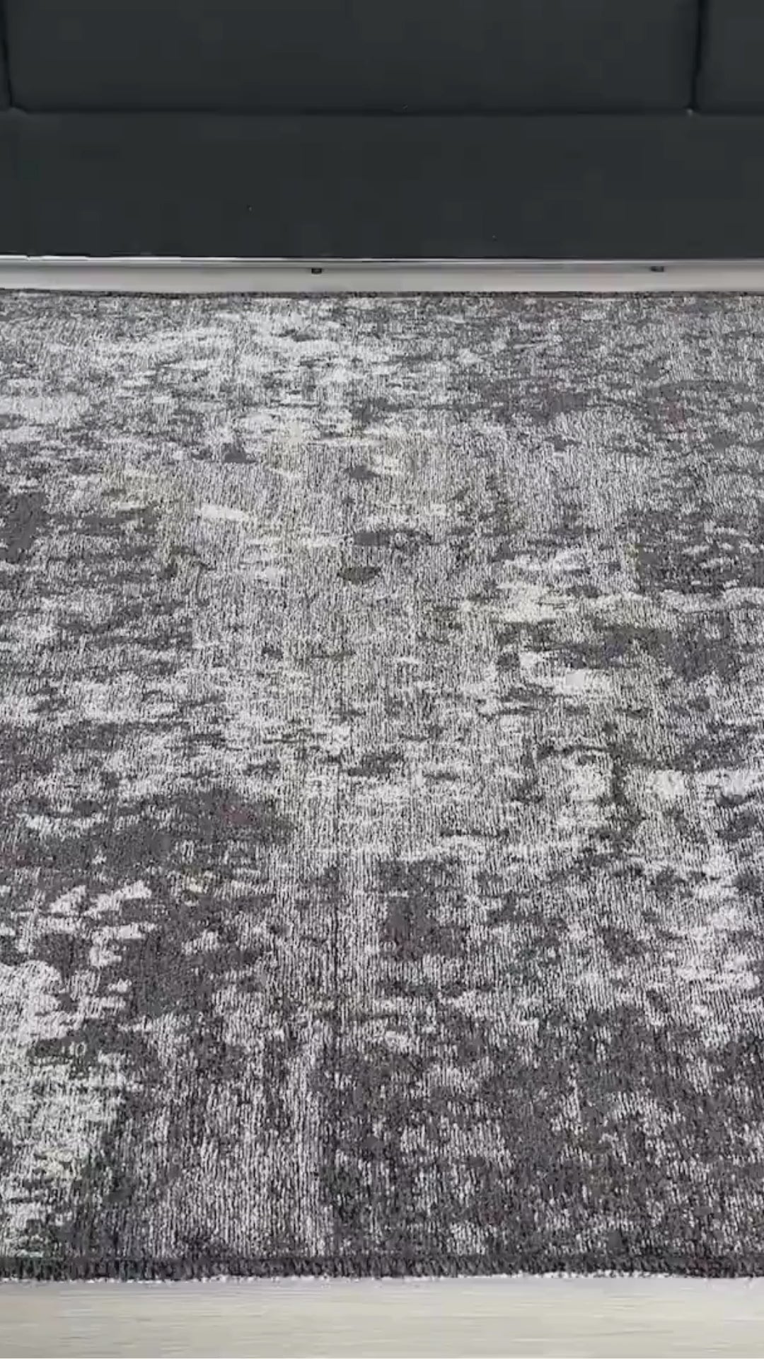 Load video: Grey Black Double Sided Modern Washable Antibacterial Rug - YO10407A