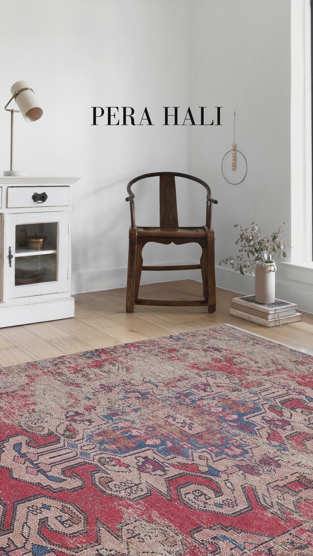 Load video: Distressed Style Faded Red Oriental Rug - SH1684R