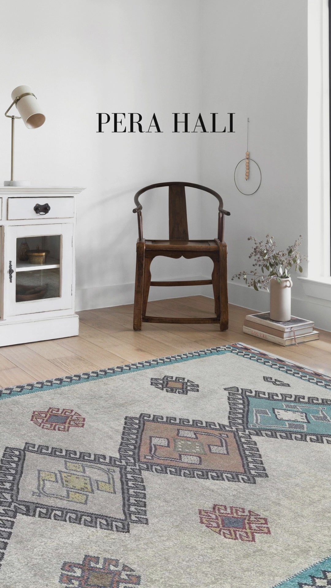 Videoyu yükle: Fas Turkuaz Gri Kilim Halı - SH1566TU
