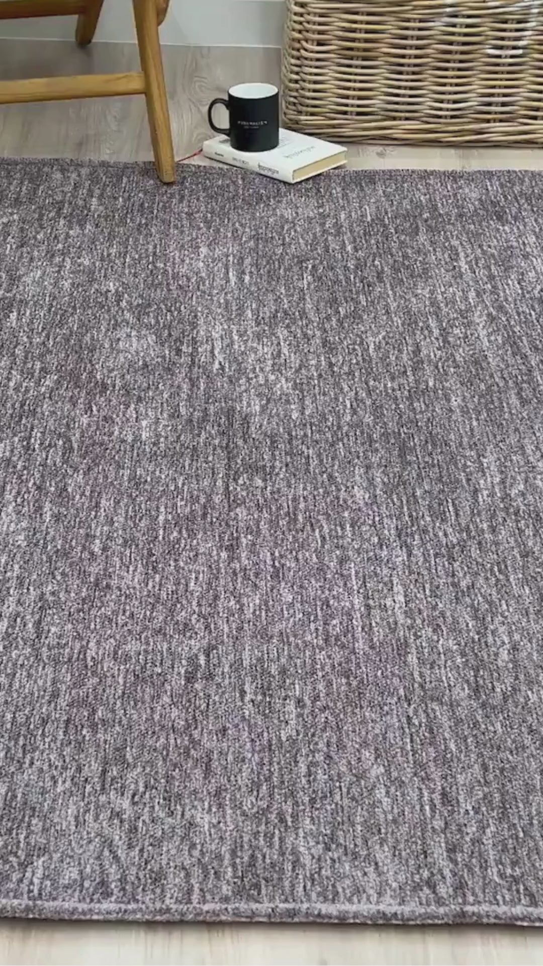 Gray Black Modern Flat Washable Antibacterial Rug - YOHM11500M