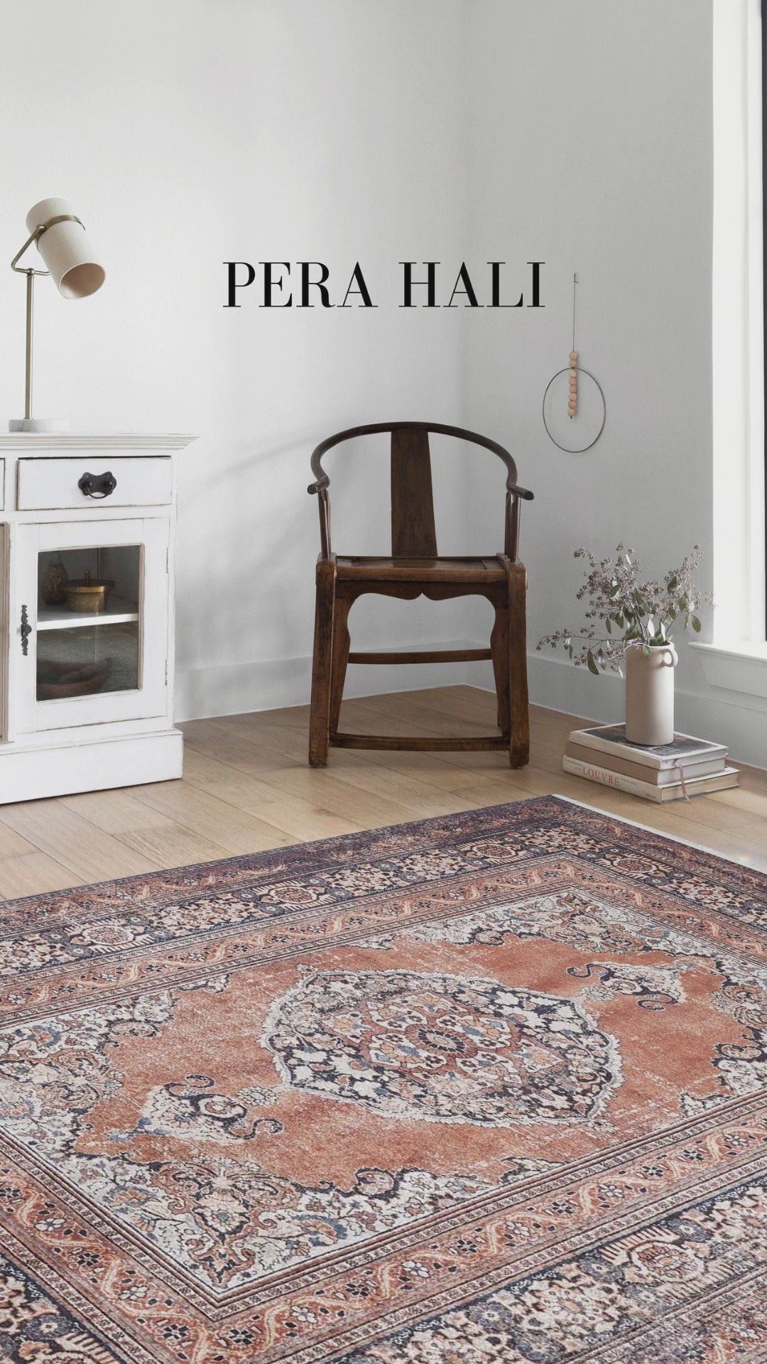 Load video: Orange Medallion Geometric Rug - SH1931T