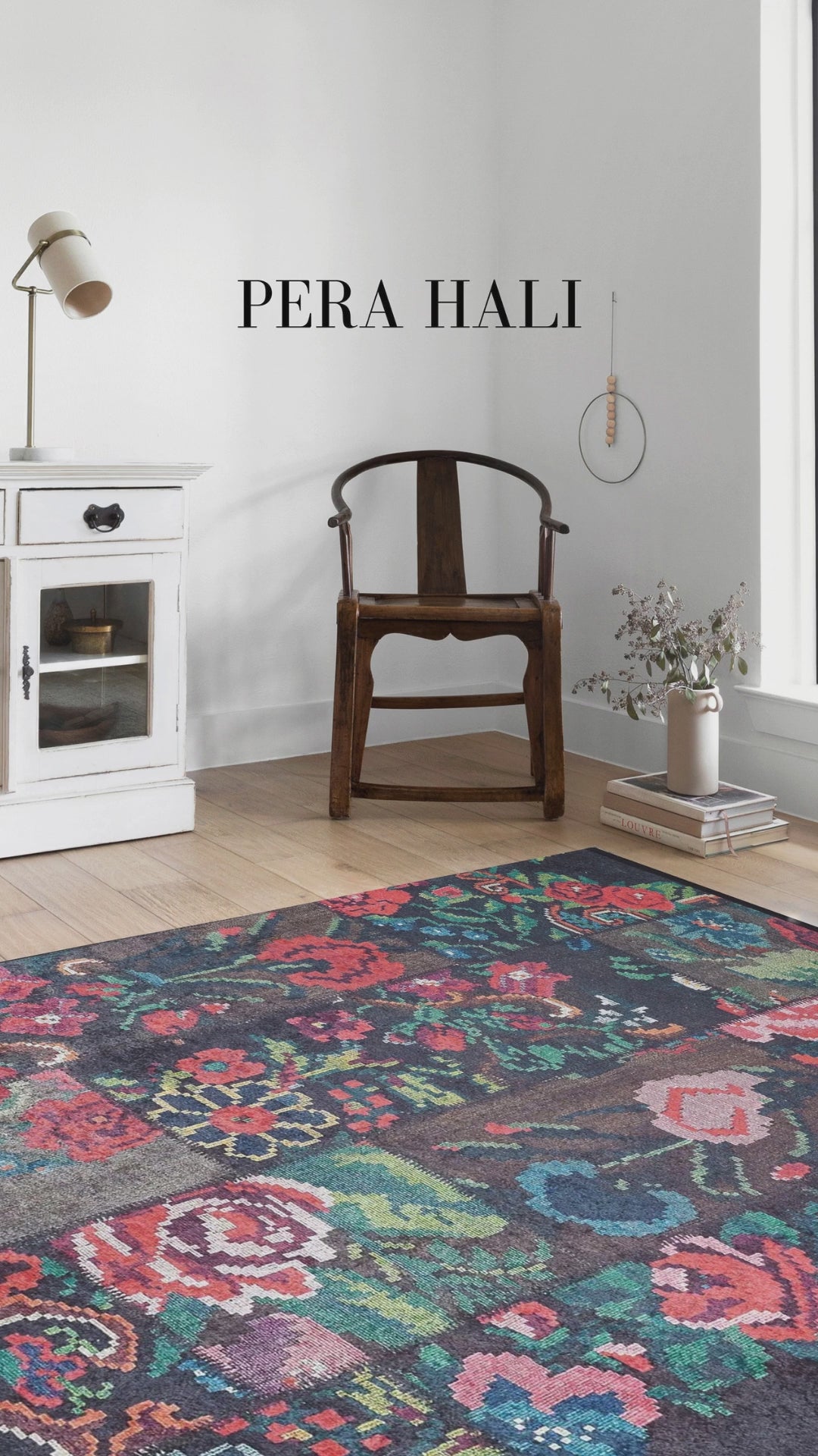 Load video: Pale Pink Cream Beige Geometric Patterned Kilim Rug