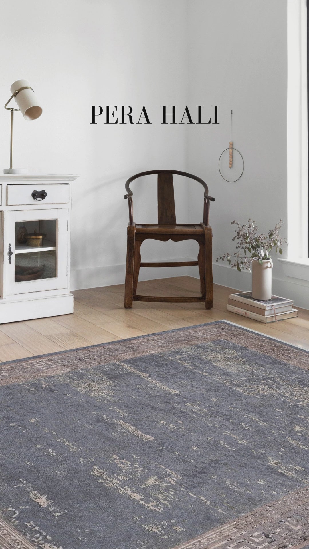 Load video: Marble Brown Grey Bordered Rug - SH1769KAG