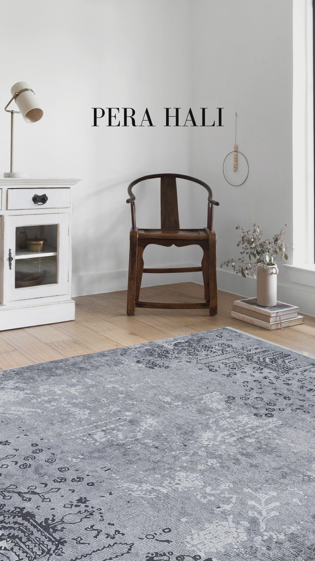 Load video: Pale Pink Cream Beige Geometric Patterned Kilim Rug