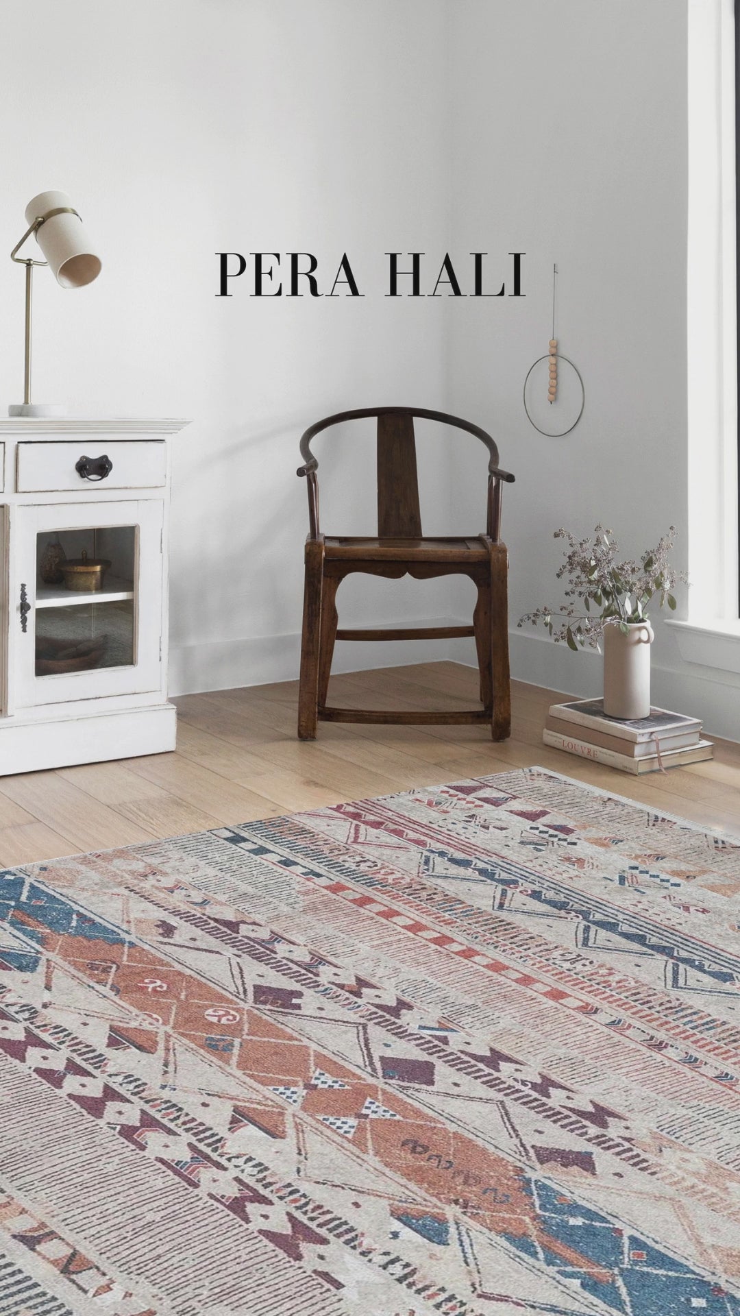 Grey Beige Anatolian Kilim Rug with Geometric Pattern - SH1717GB