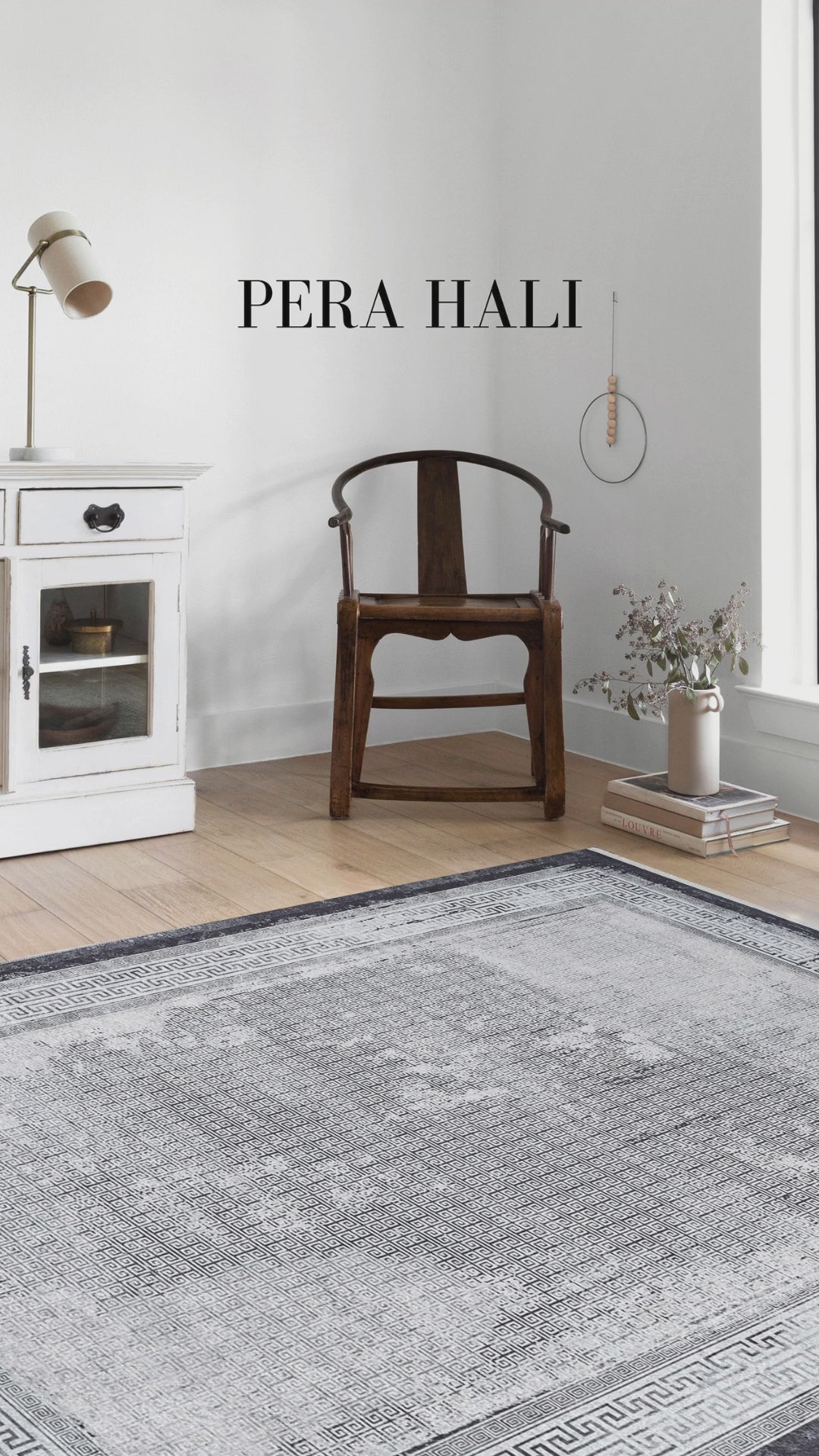 Load video: Geometric Black Gray Carpet