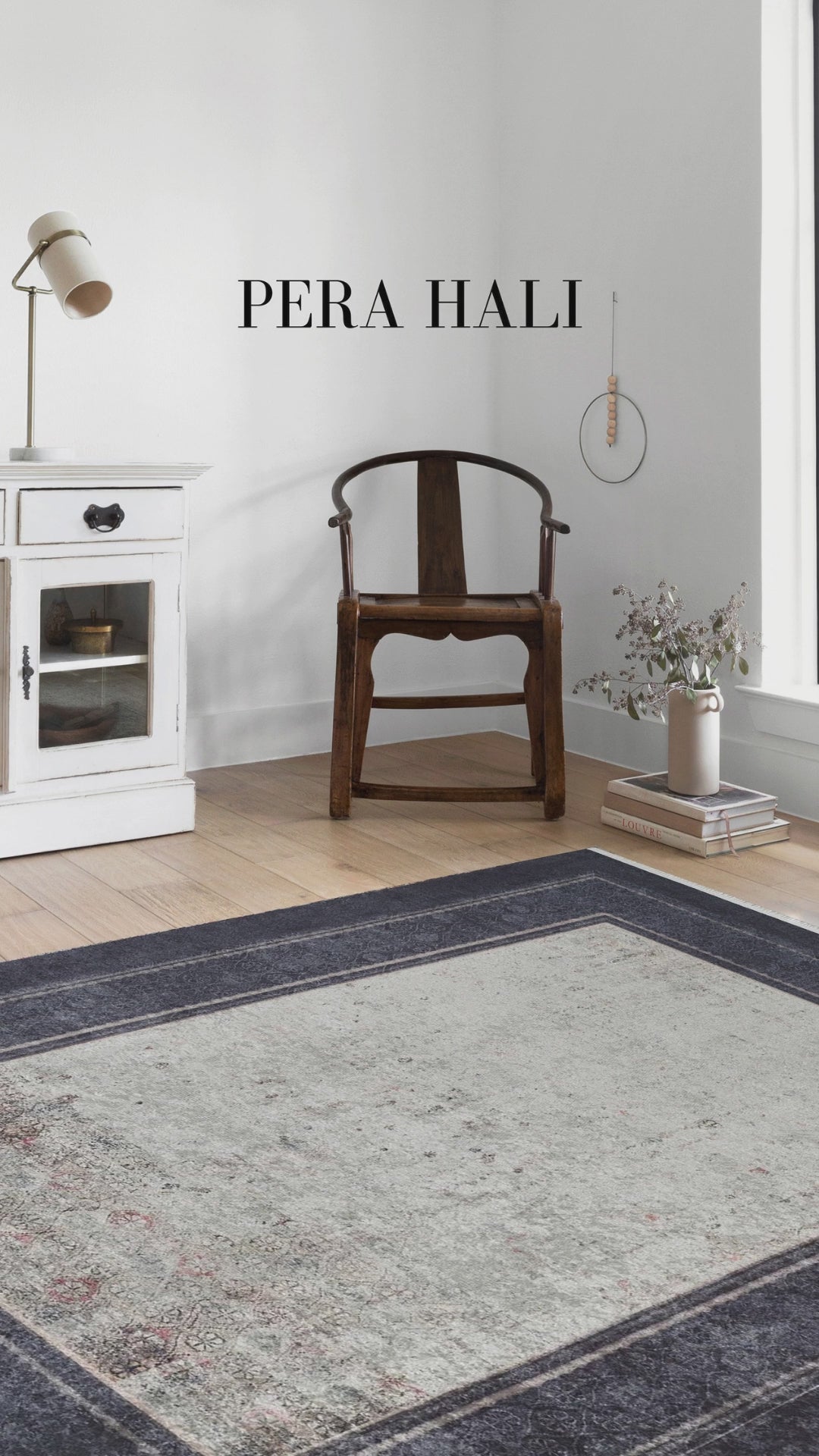 Load video: Geometric Black Gray Carpet