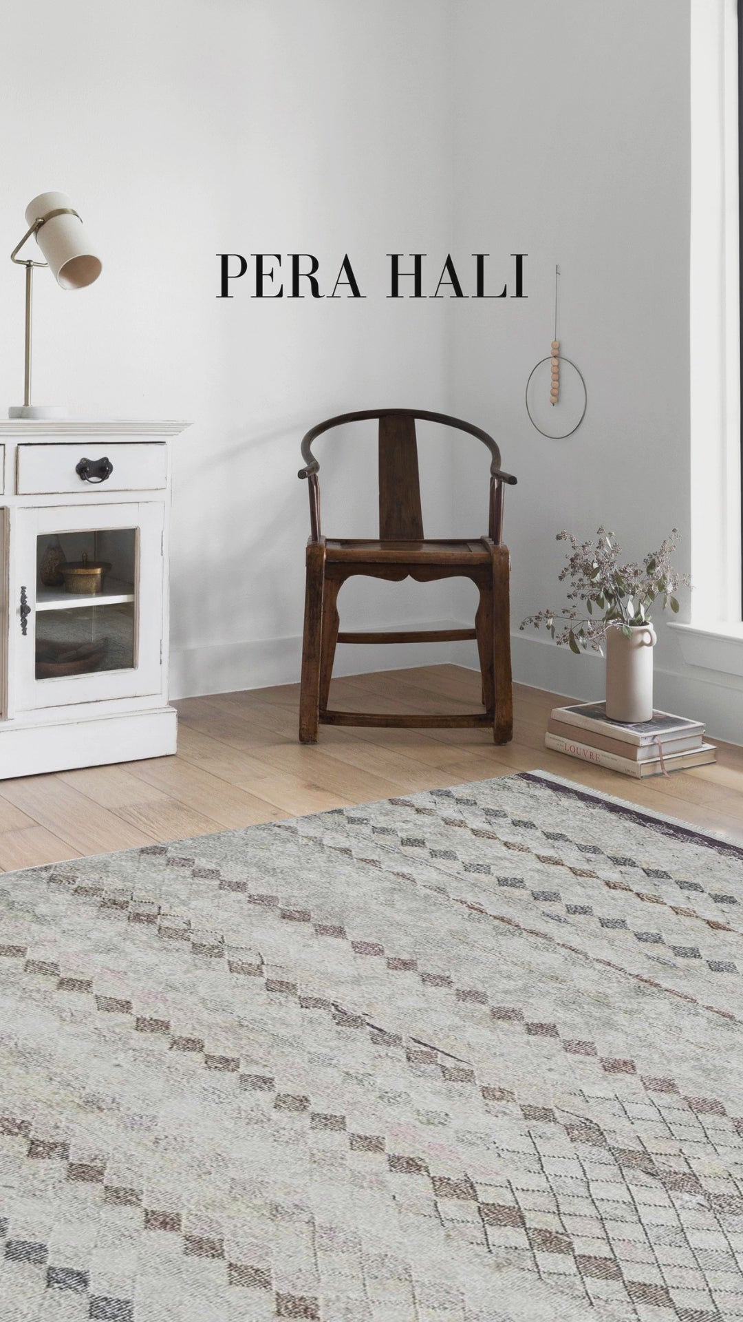 Load video: Beige Brown Geometric Antique Vintage Rug - SH1972BKA
