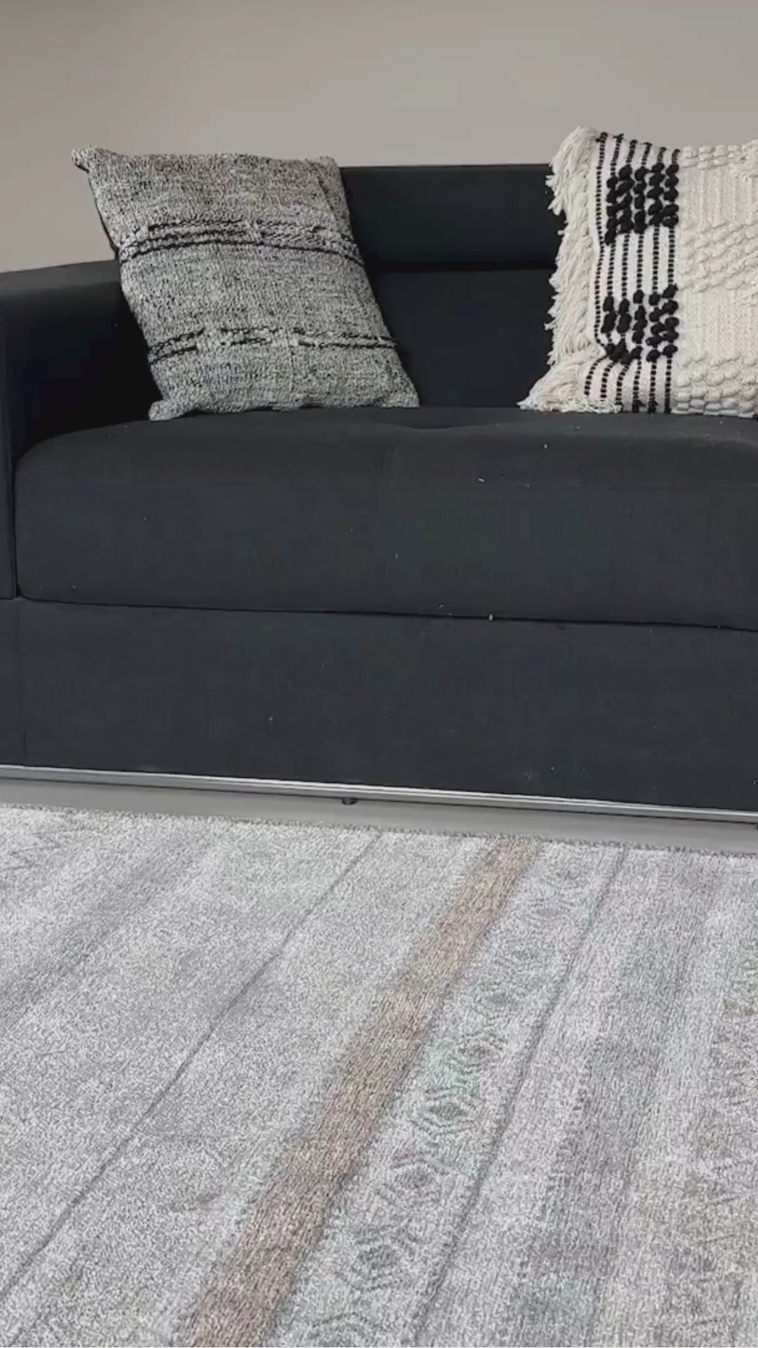 Gray Black and White Beige Modern Scandinavian Washable Rug - YO13000D