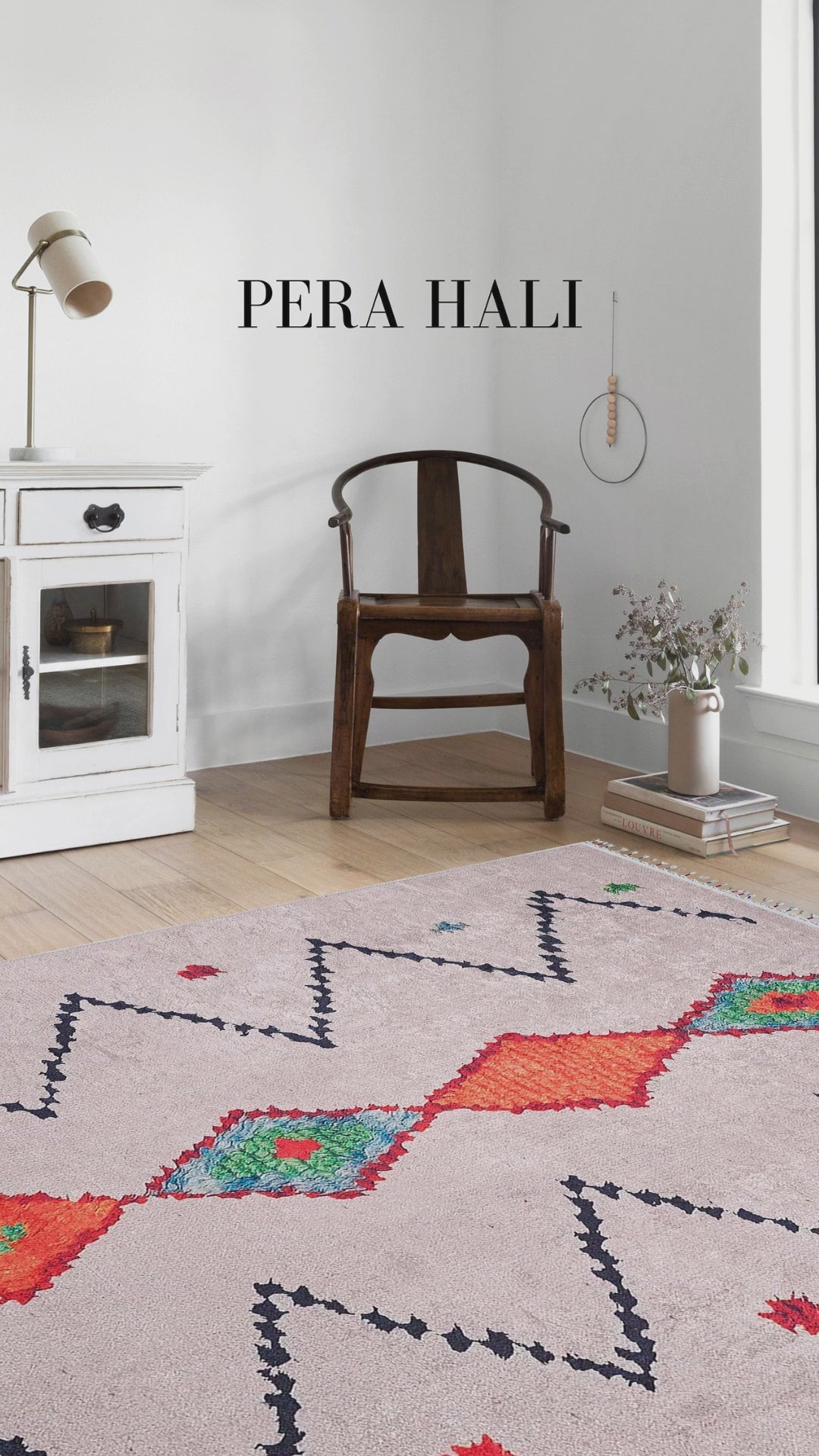 Load video: Moroccan Style White Kilim Rug