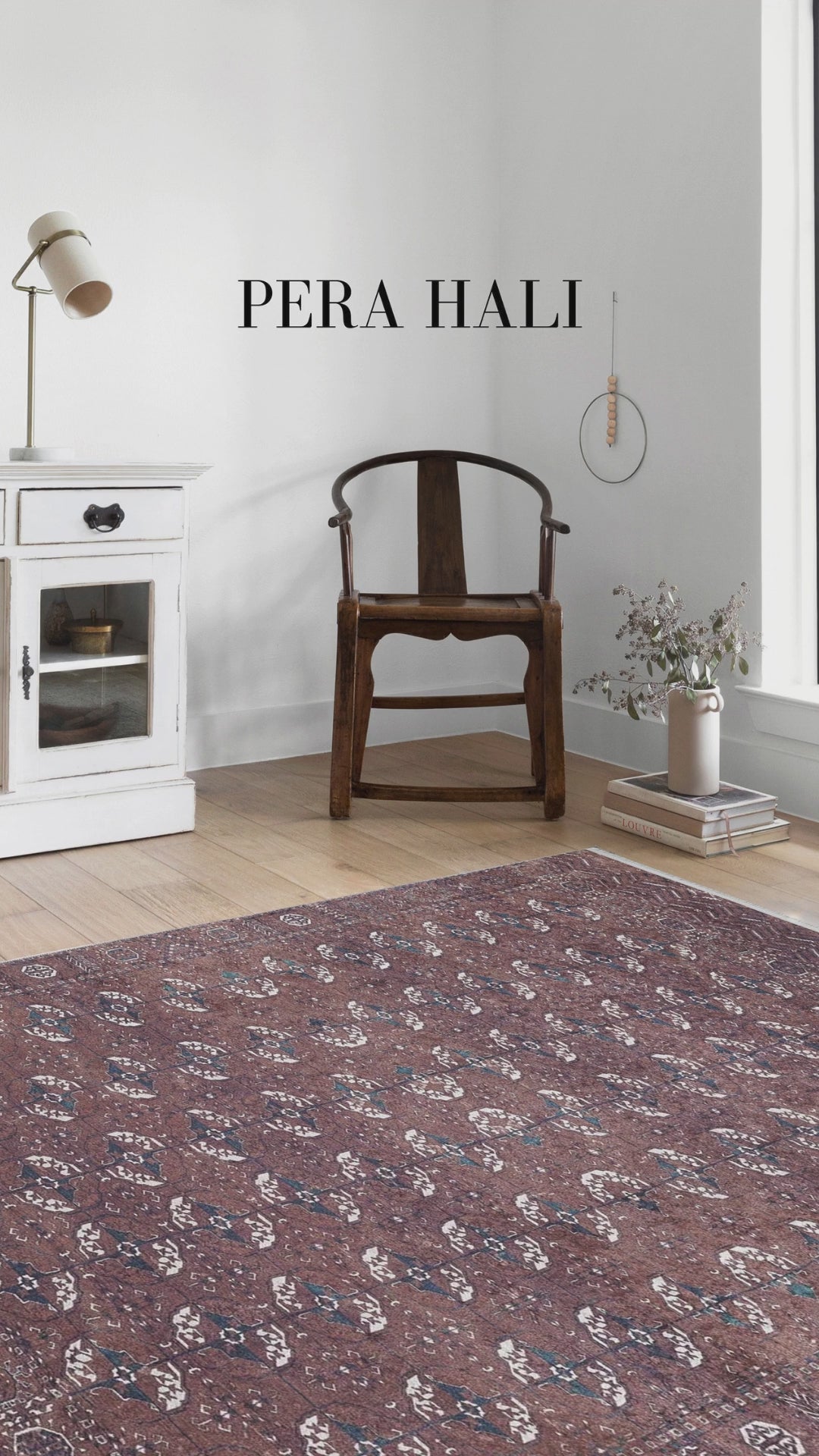 Load video: Brown Bokhara Patterned Rug - SH1942KA