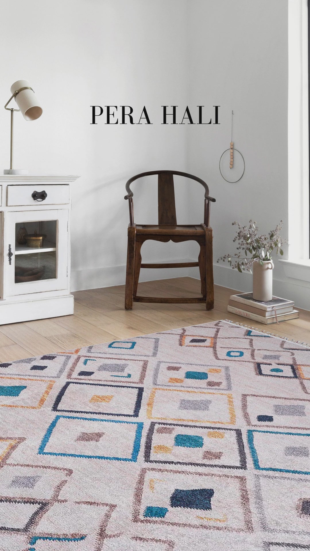 Load video: Moroccan Style Geometric Patterned Bohemian Anatolian Rug - SH5016FAS