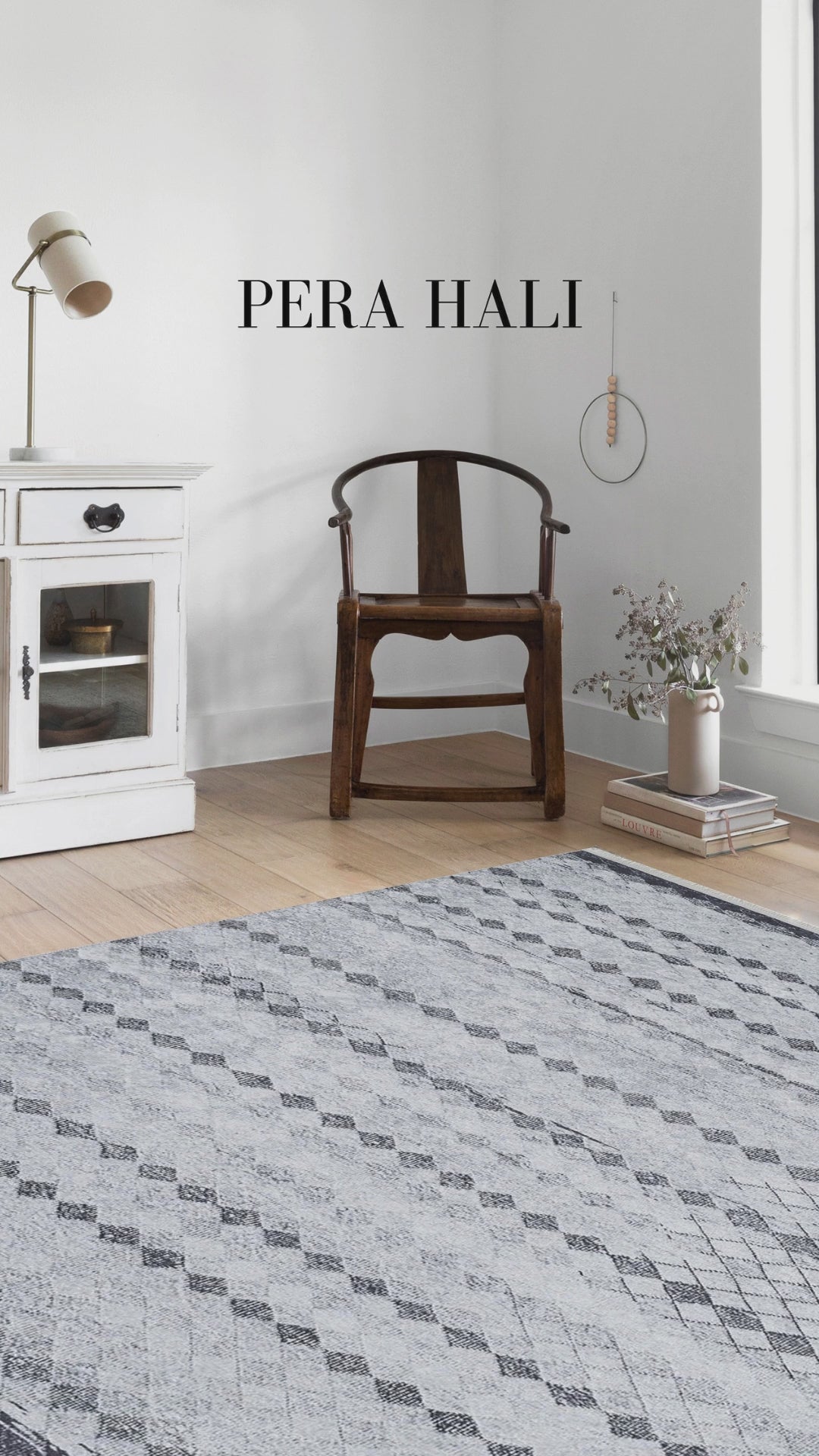 Videoyu yükle: Gri Geometrik Antik Vintage Halı - SH1793G