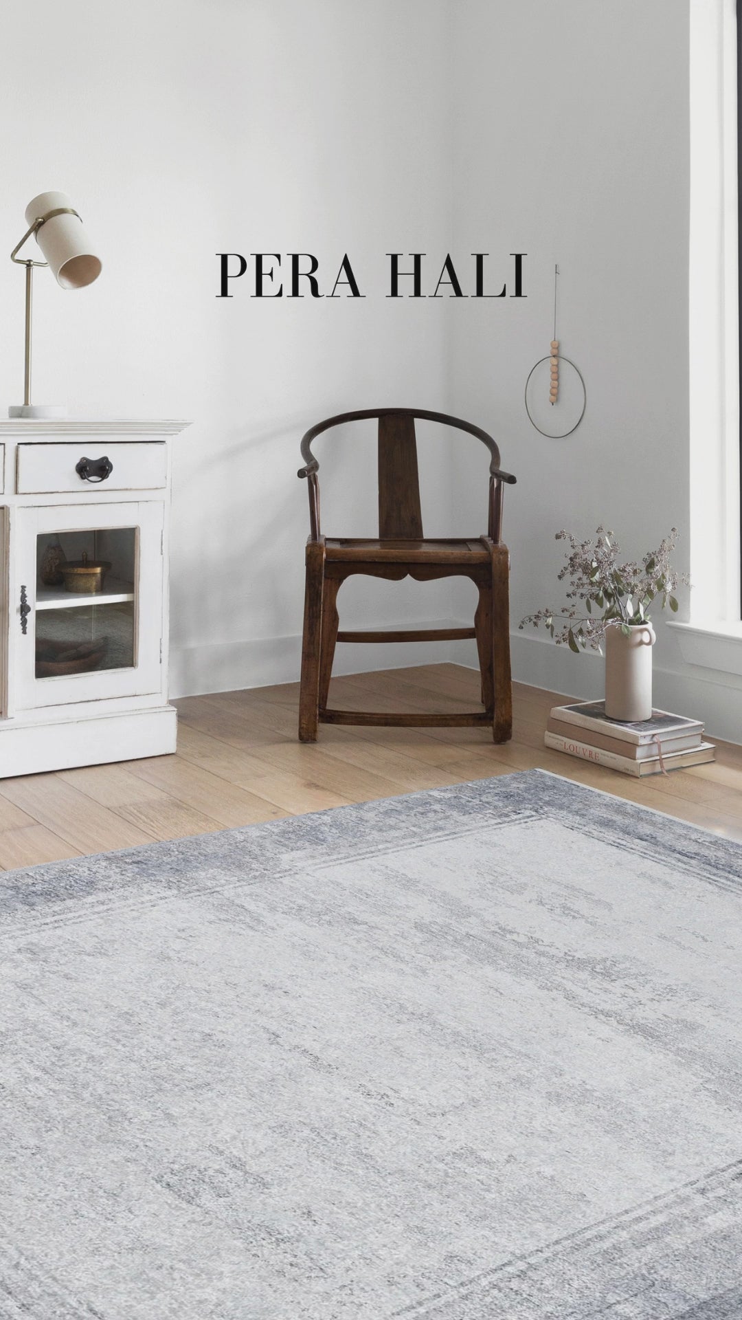 Load video: Geometric Black Gray Carpet