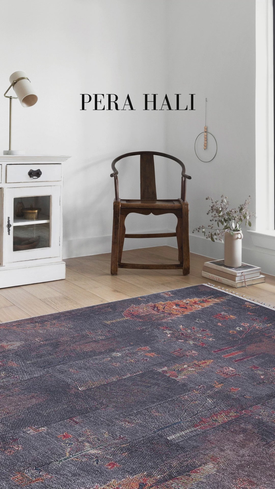 Load video: Pale Pink Cream Beige Geometric Patterned Kilim Rug