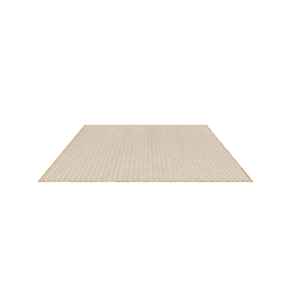 Plain Beige and Coffee Tones Wicker Textured Carpet