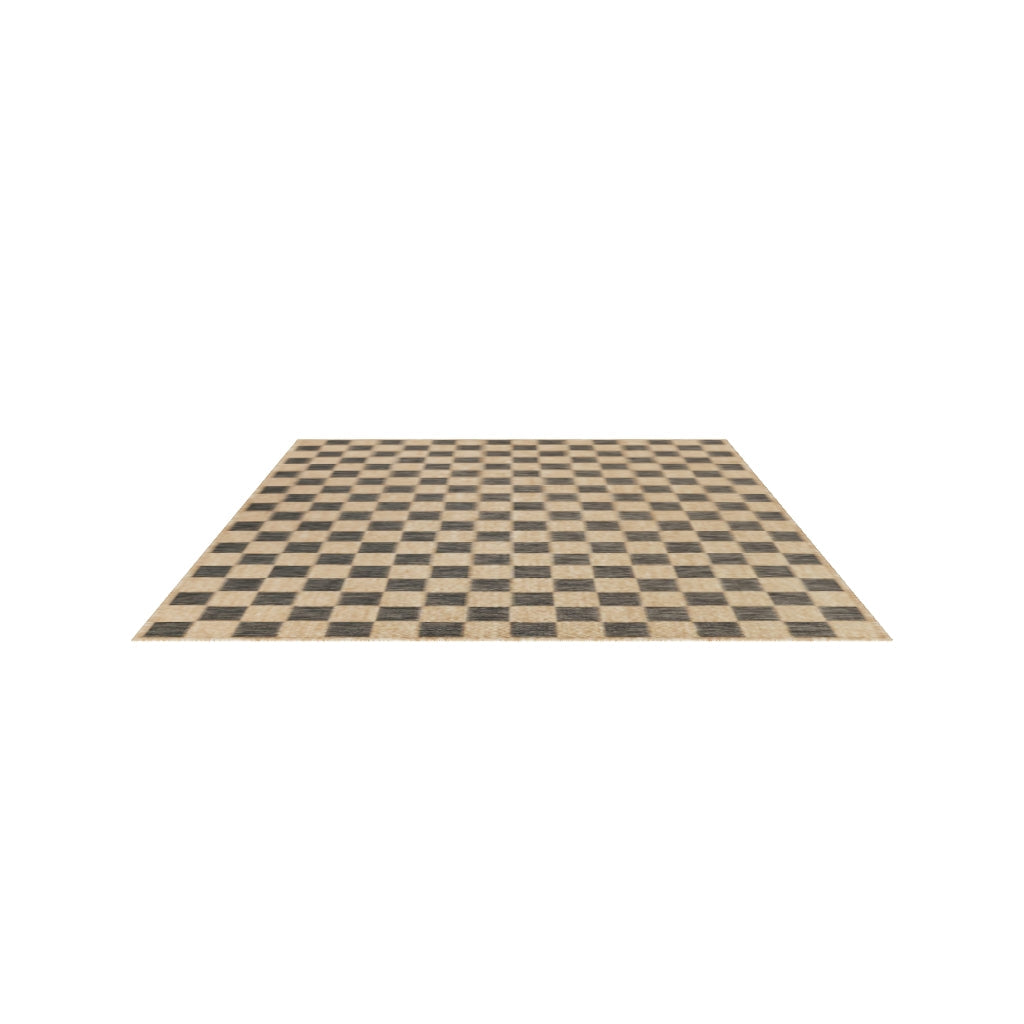 Plain Beige and Coffee Tones Wicker Textured Carpet