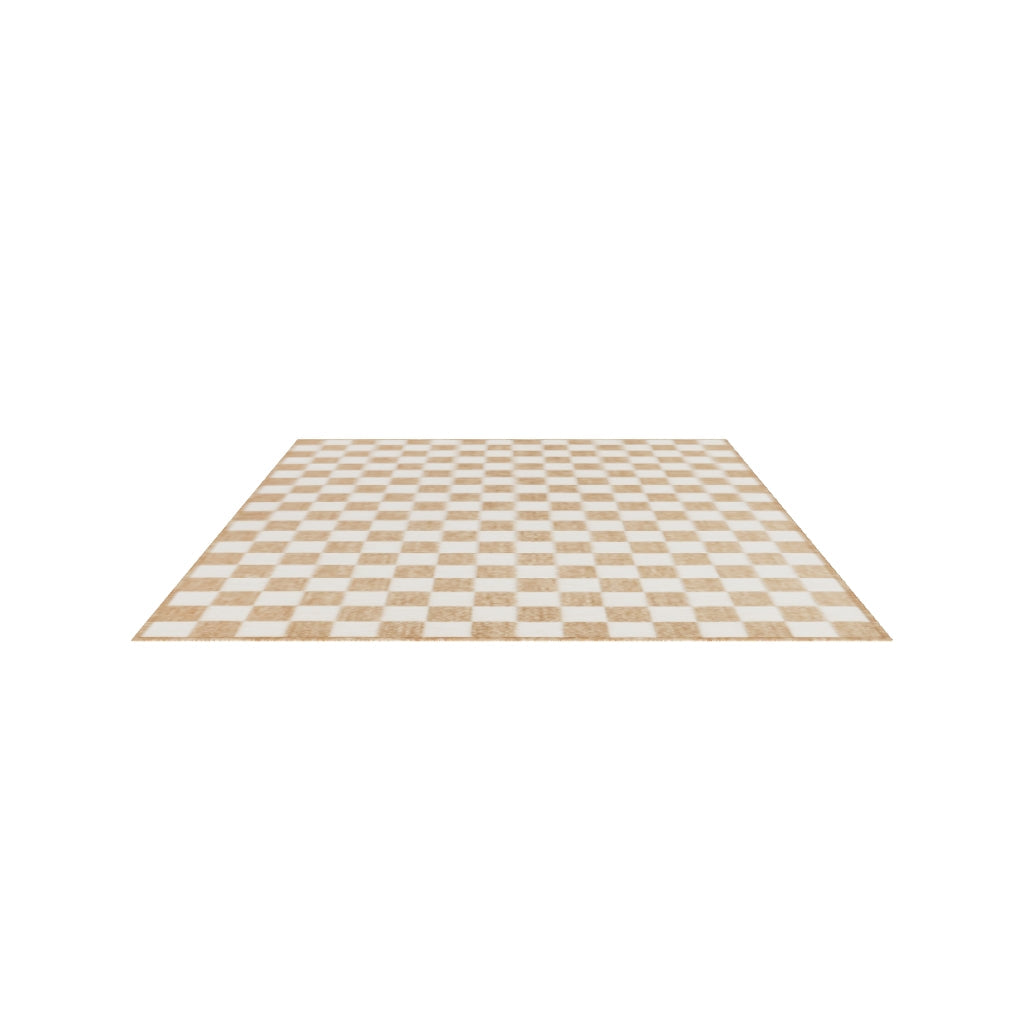 Plain Beige and Coffee Tones Wicker Textured Carpet