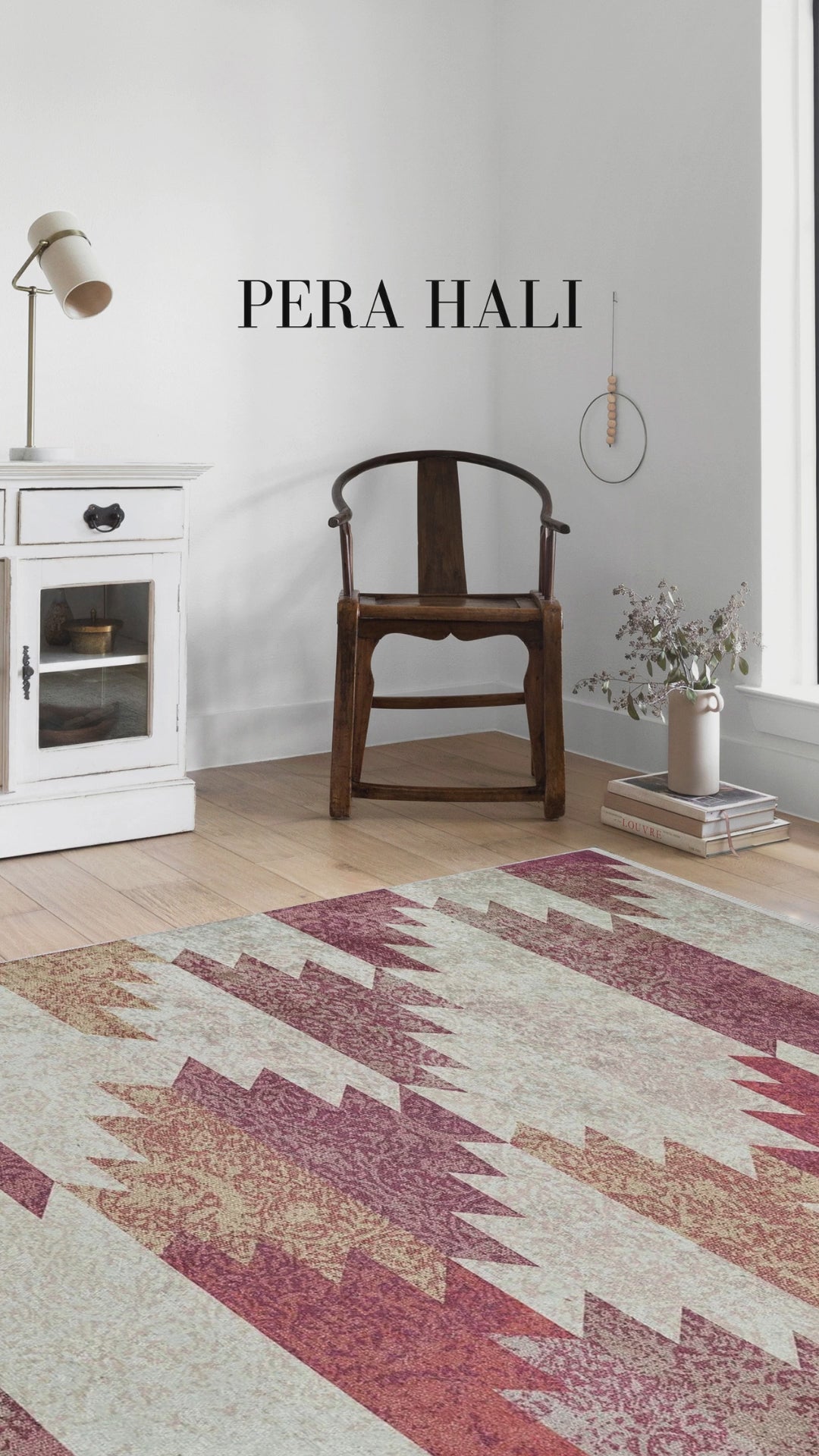 Load video: Pastel Beige Orange Kilim Rug SH1647B